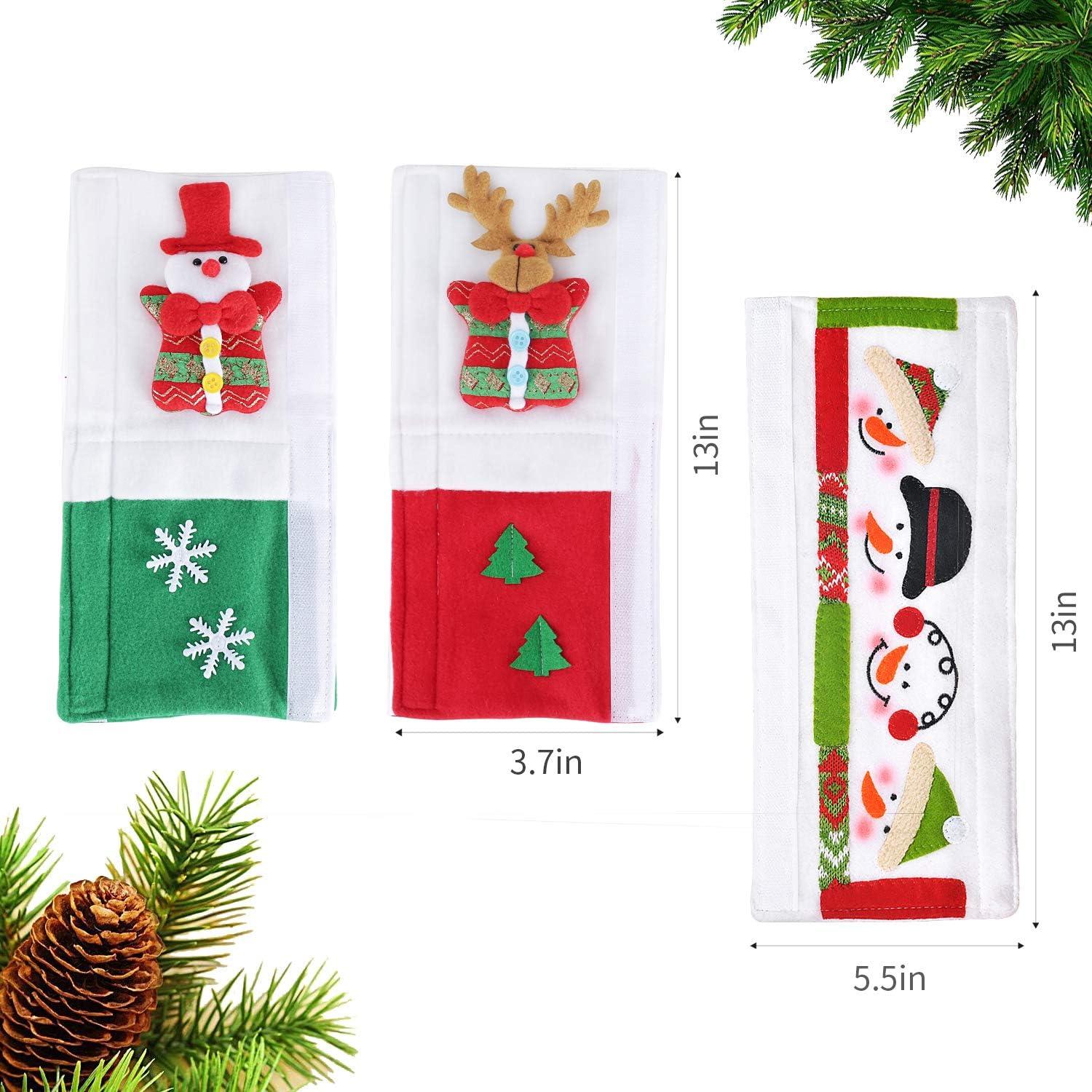 Fundas para Manijas de Refrigerador OUGAR8 - 3 Piezas Muñeco de Nieve