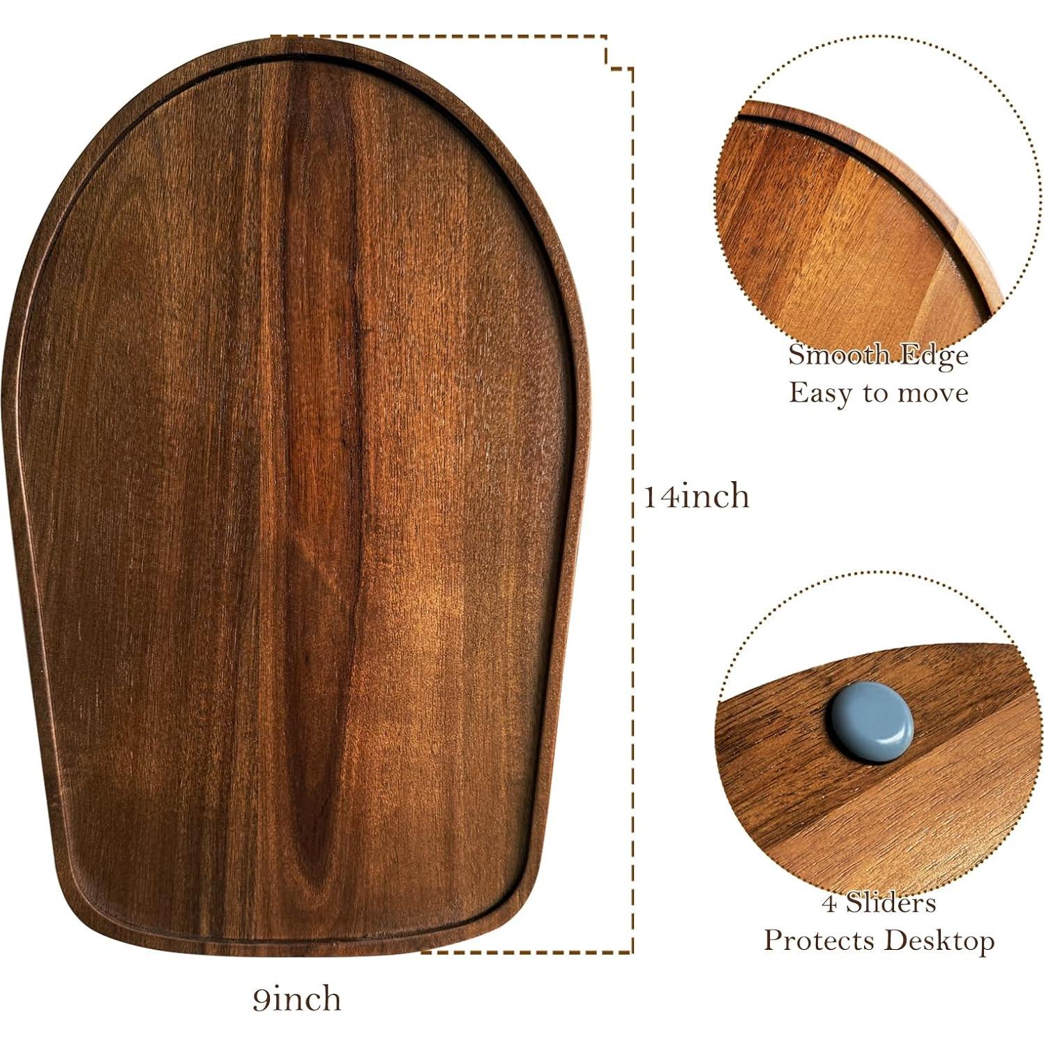 Alfombrilla deslizante de madera de acacia Klxuyuo 4.5-5 QT