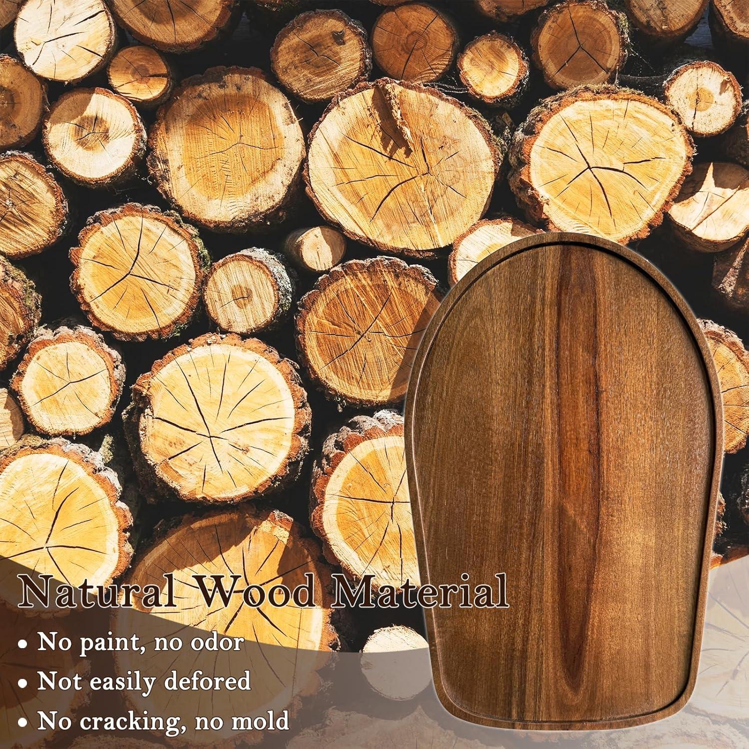 Alfombrilla deslizante de madera de acacia Klxuyuo 4.5-5 QT