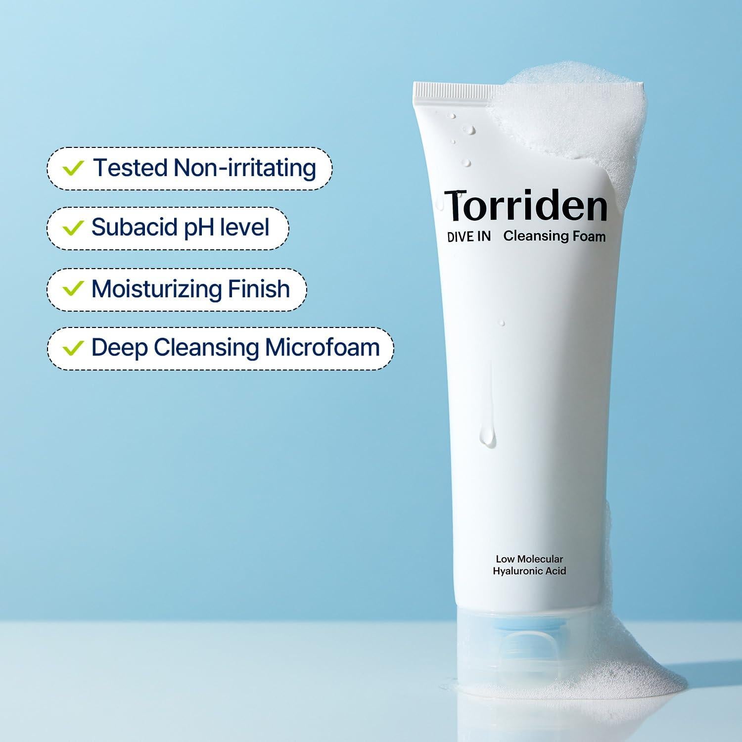 Espuma Limpiadora Facial Torriden DIVE IN 150ml - Hidratante
