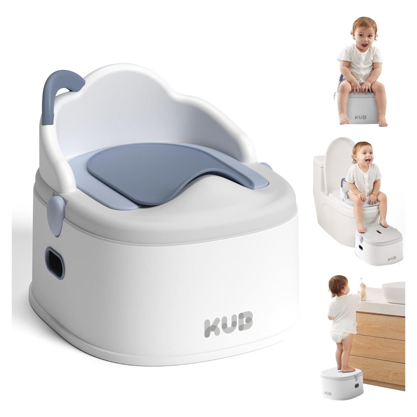 Inodoro de Entrenamiento 3 en 1 KUB Azul - Silla, Asiento y Escalón