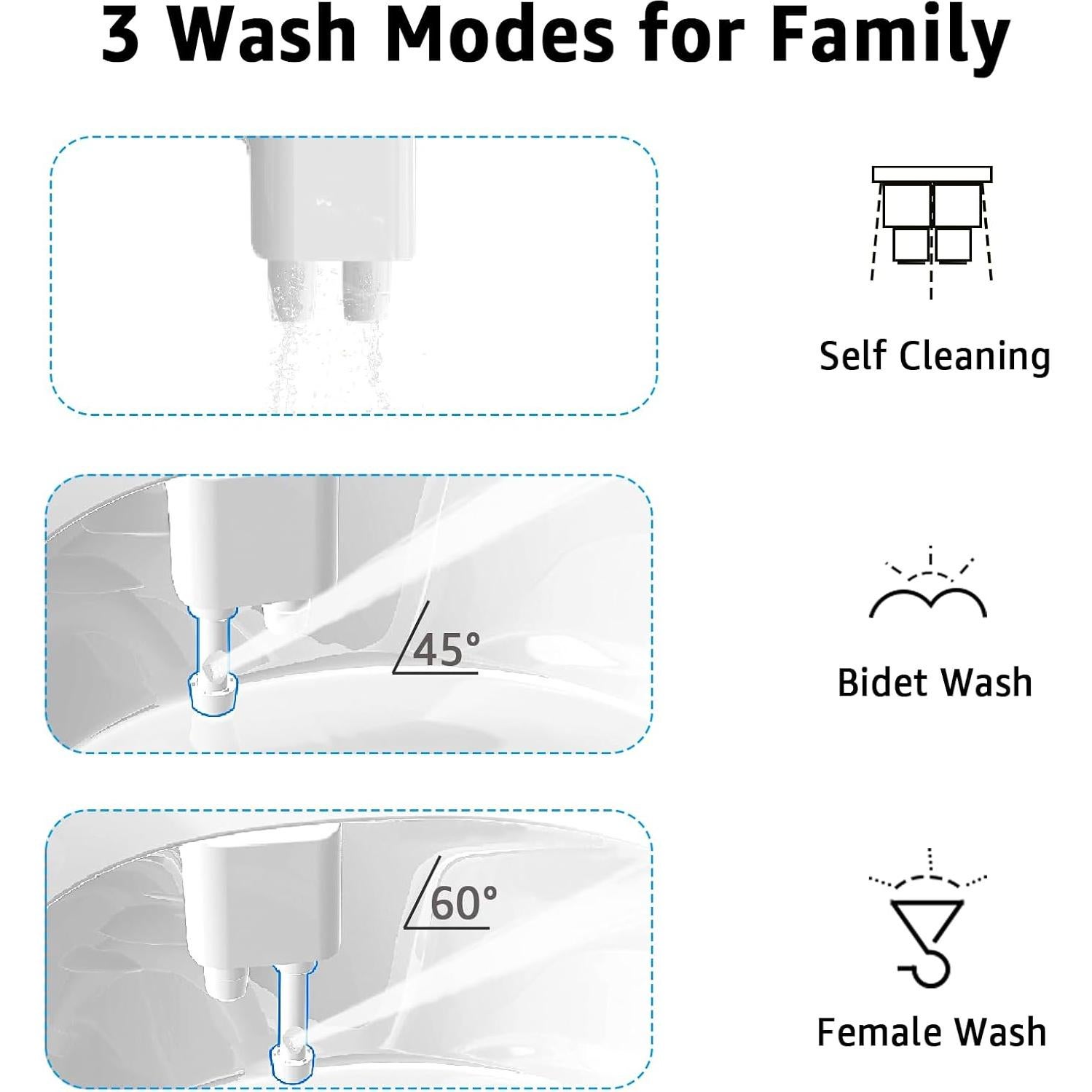 Accesorio de Bidet Aünsffer Negro, 3 Modos de Lavado, Instalación Fácil