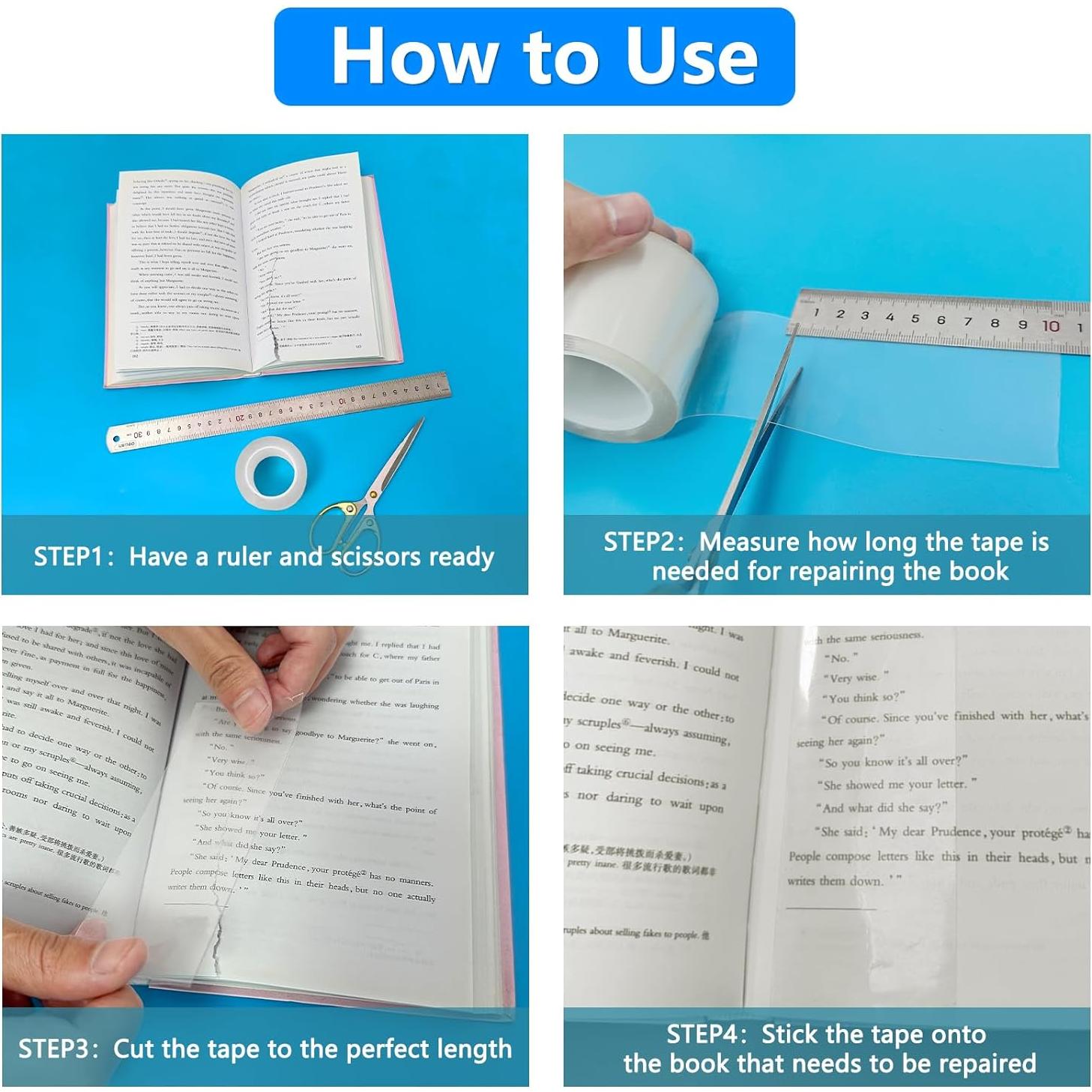 Cinta de Reparación de Libros YINTTIAN 5.08 cm x 5.03 m