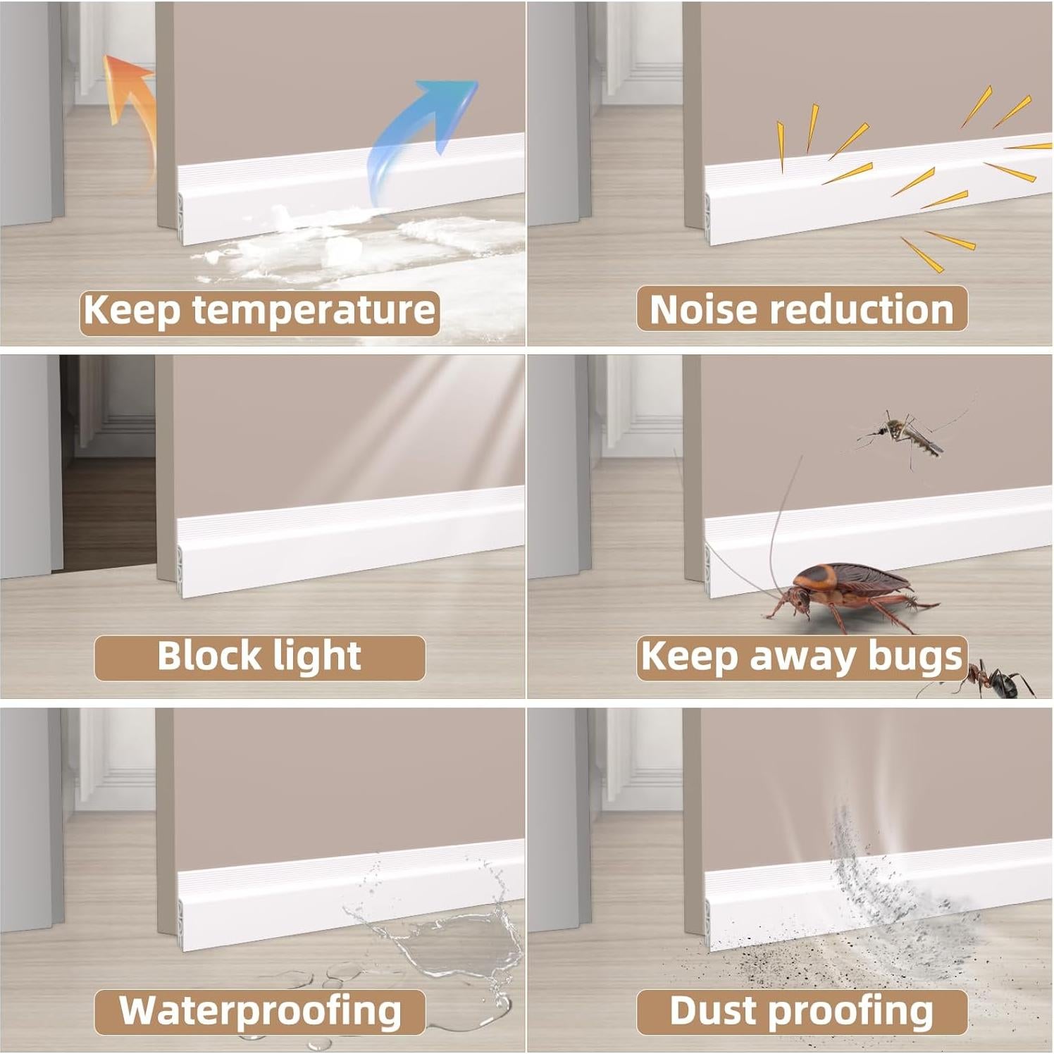 Tapón de Draft KNEELISA 39" Negro Aislante para Puerta