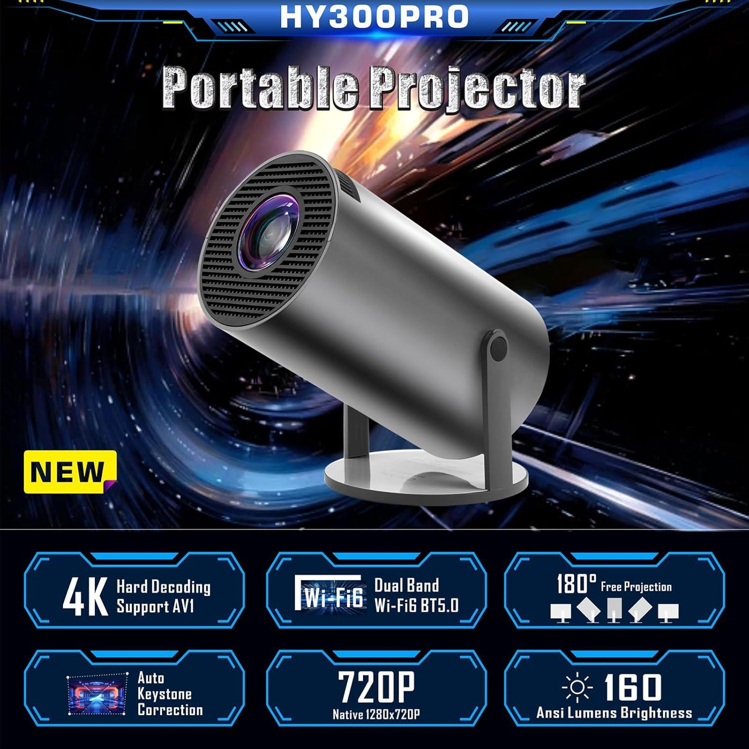 Mini Proyector Astarama 4K Portátil Wifi 6 Bluetooth 5, Pantalla 330 cm