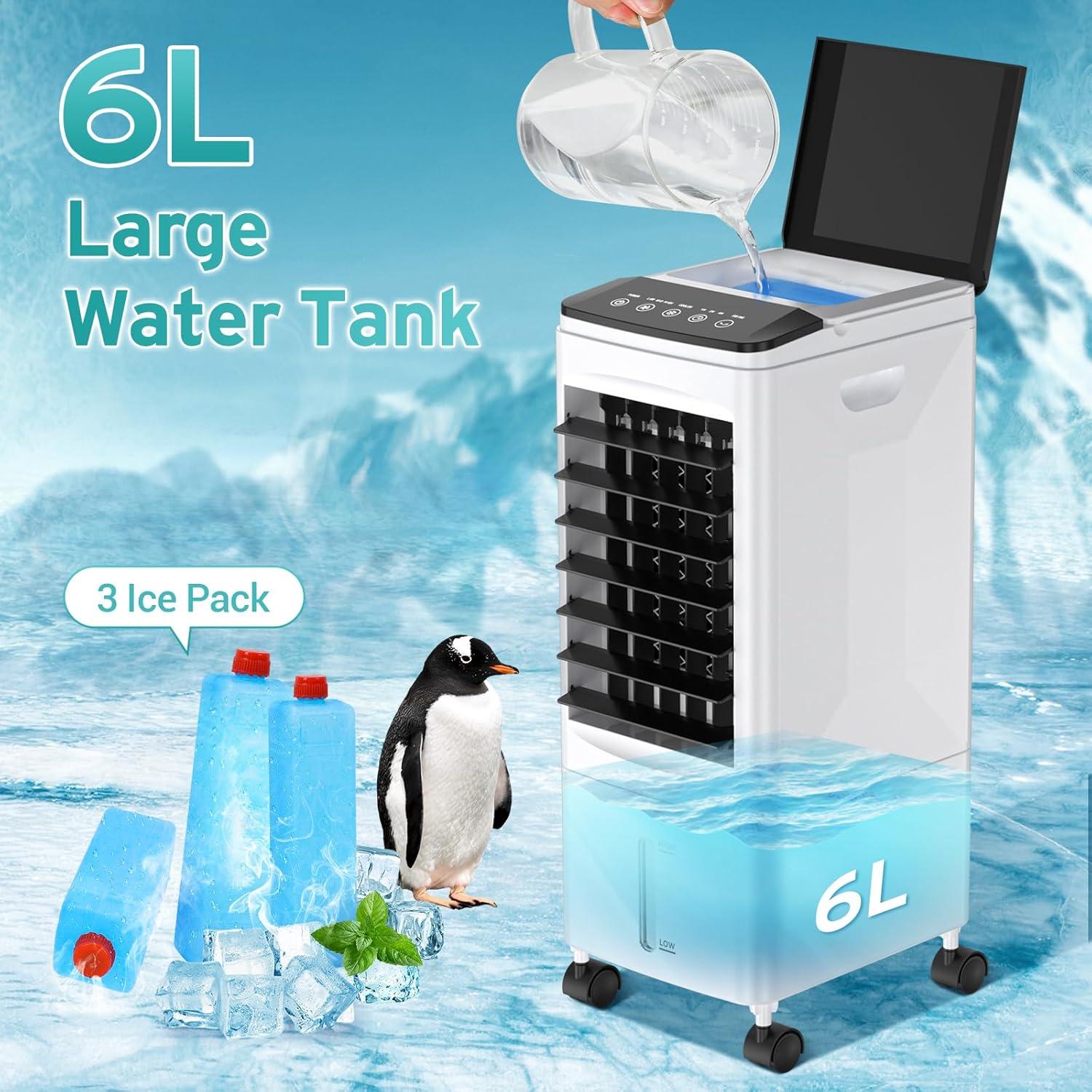 Acondicionador de Aire Portátil BALIFIR 2025 3 en 1 6L Negro