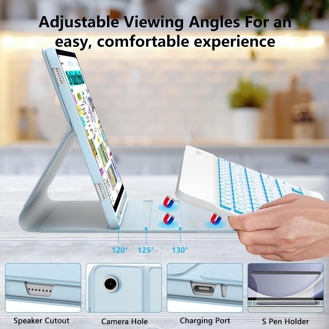 Funda Teclado Samsung Galaxy Tab A9 Plus 11" 2023 Retroiluminada