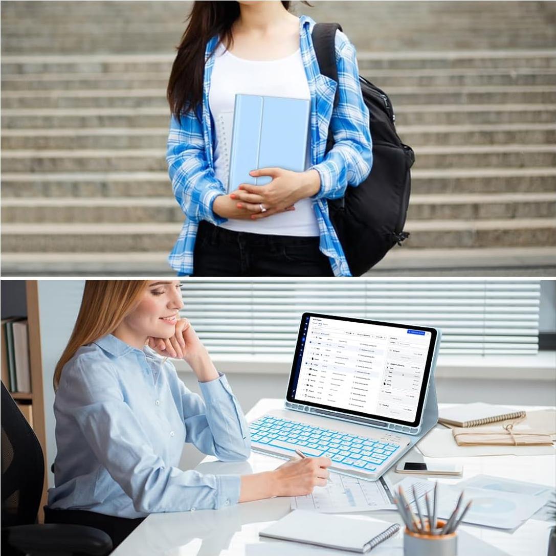 Funda Teclado Samsung Galaxy Tab A9 Plus 11" 2023 Retroiluminada