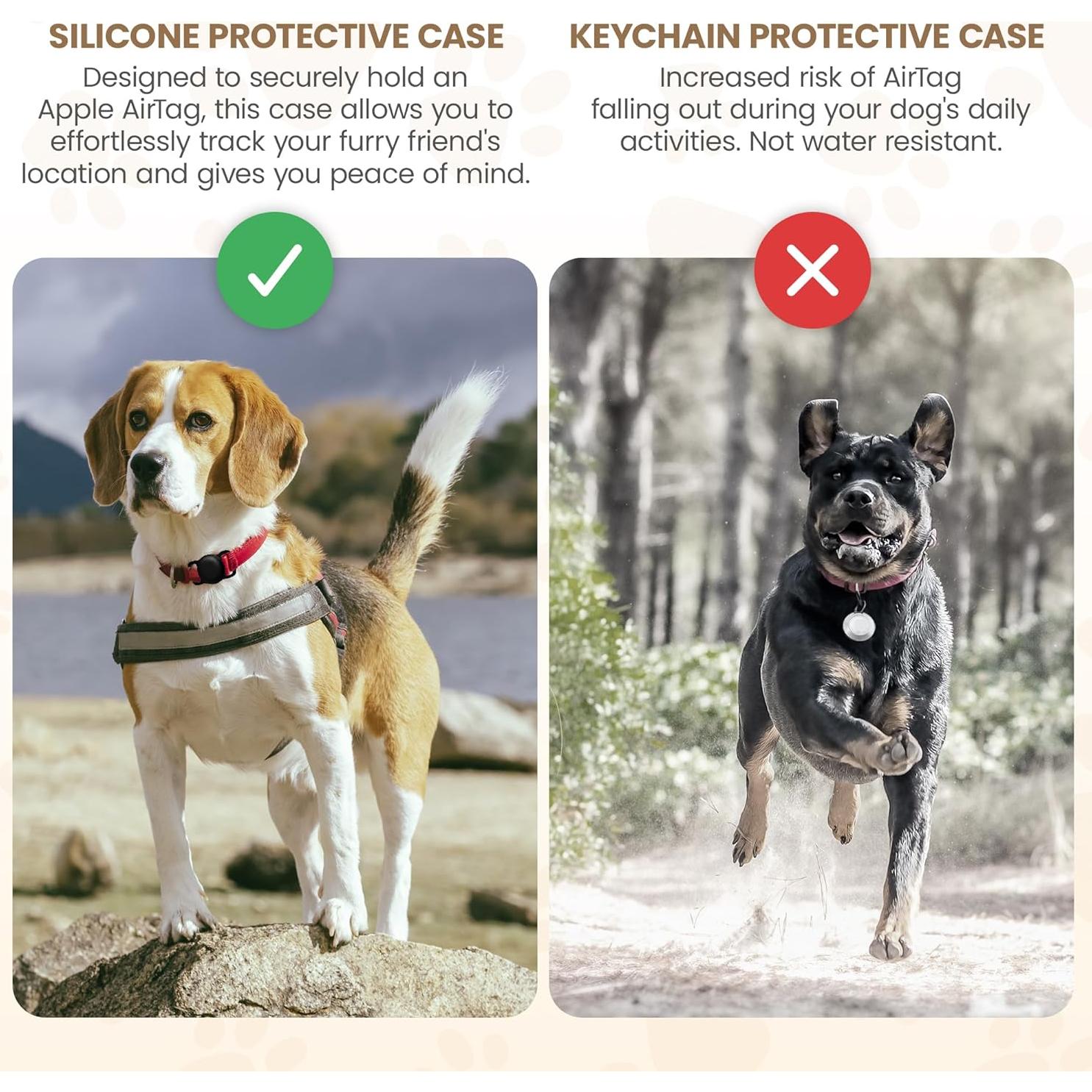 Soporte para Collar de Perro AirTag Turtle Den - 2 Paquete Negro