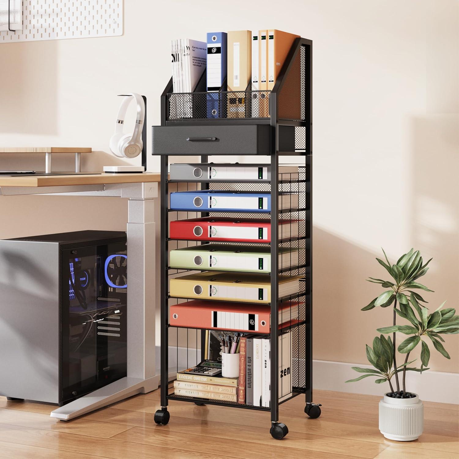 Carro de Archivos Rodante SWTYMIKI 9 Niveles Negro