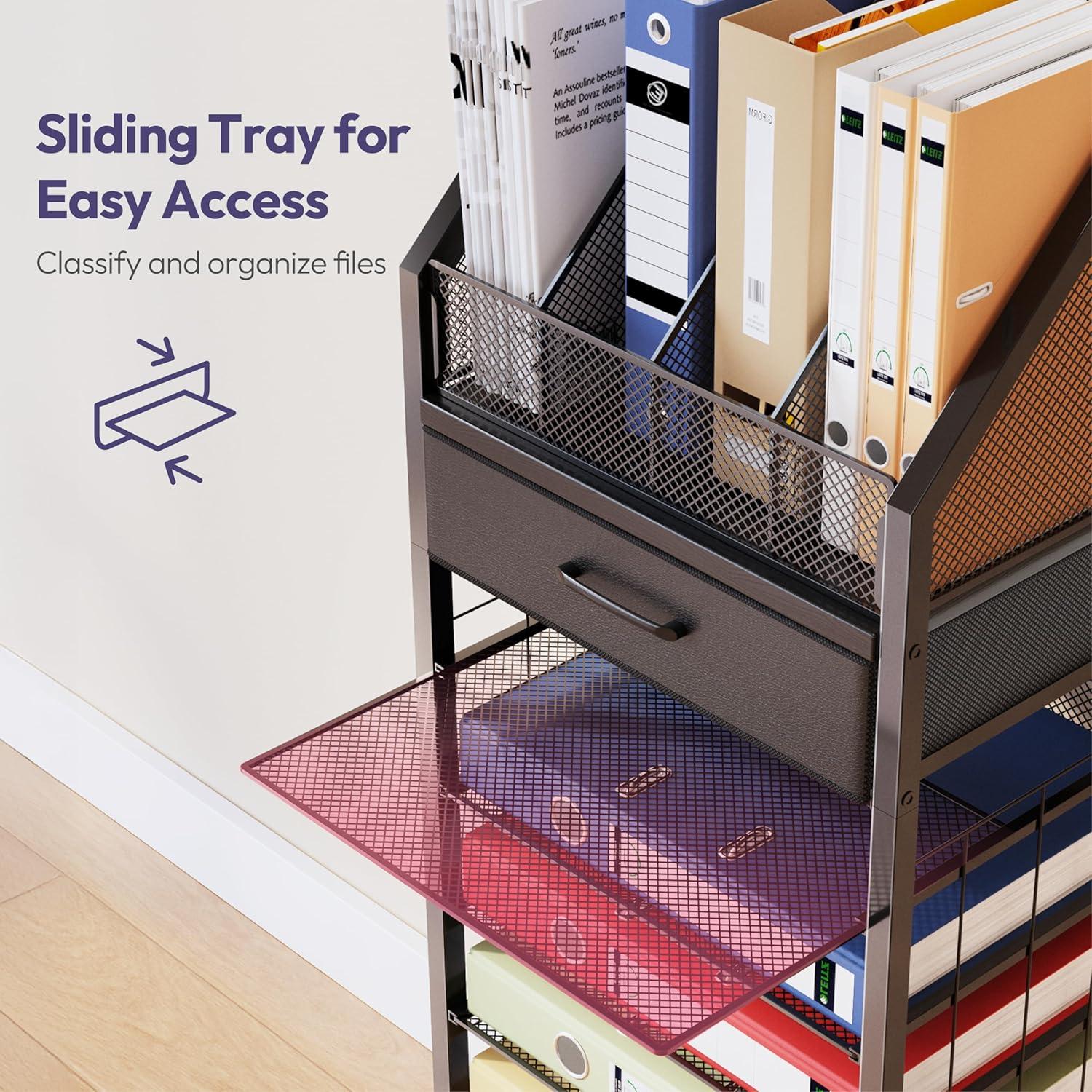 Carro de Archivos Rodante SWTYMIKI 9 Niveles Negro