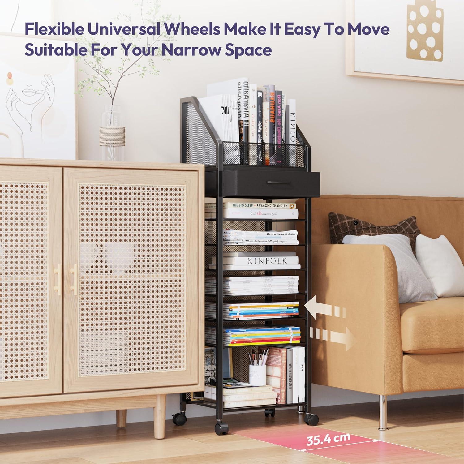 Carro de Archivos Rodante SWTYMIKI 9 Niveles Negro