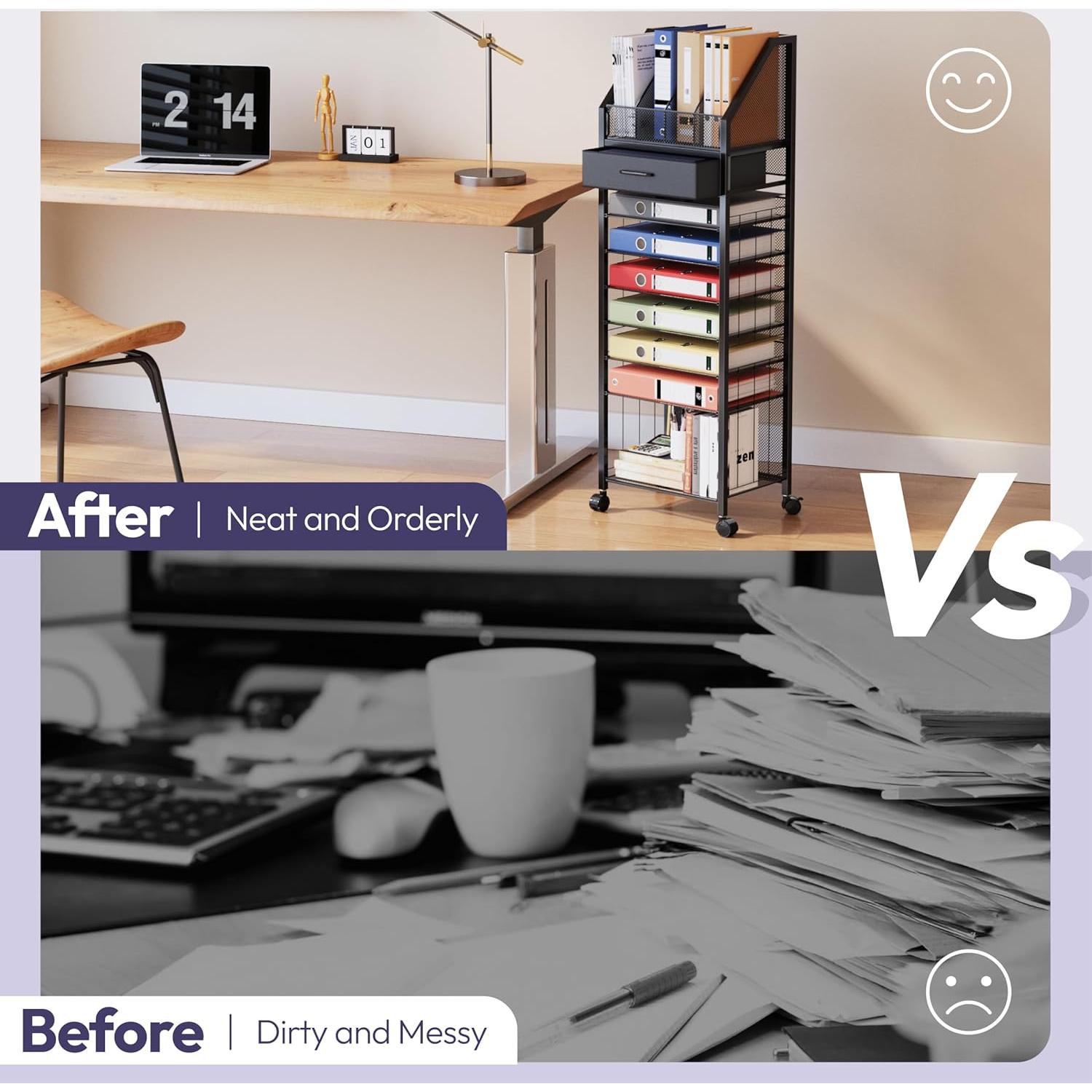 Carro de Archivos Rodante SWTYMIKI 9 Niveles Negro