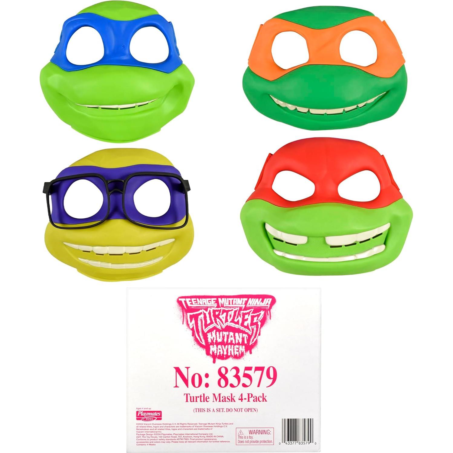 Máscara Tortuga Ninja Playmates 4-Pack Ajustable