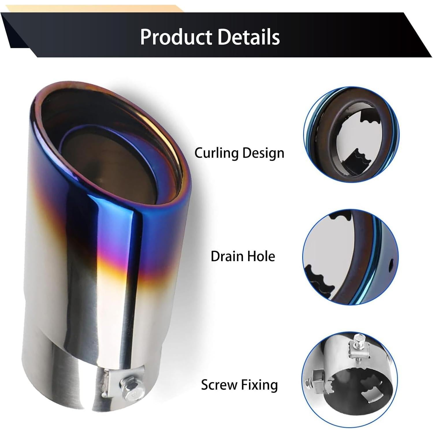 Tubería de Escape Recta UGSHY 13.97 cm x 6.35 cm Azul