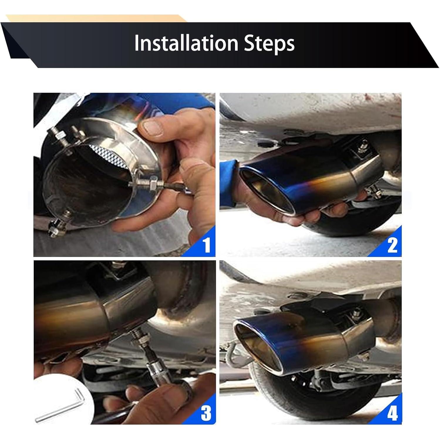 Tubería de Escape Recta UGSHY 13.97 cm x 6.35 cm Azul