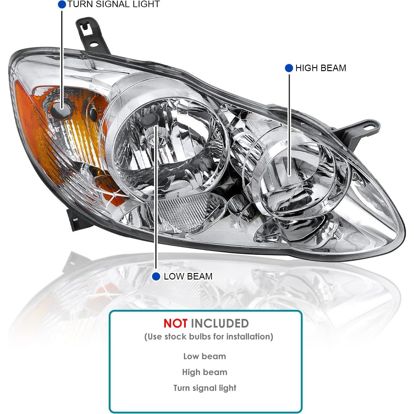 Faros de Lente Clara Spec-D Tuning para Toyota Corolla 2003-2008