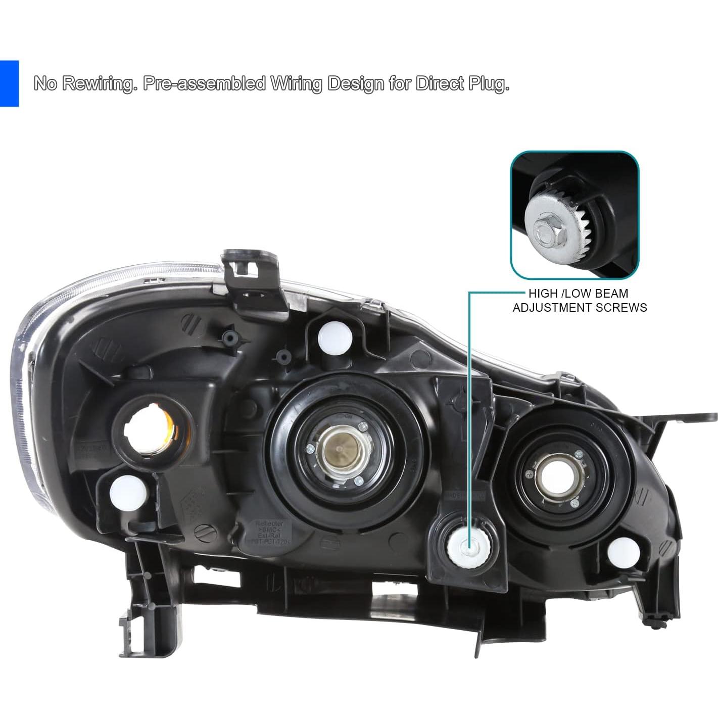 Faros de Lente Clara Spec-D Tuning para Toyota Corolla 2003-2008