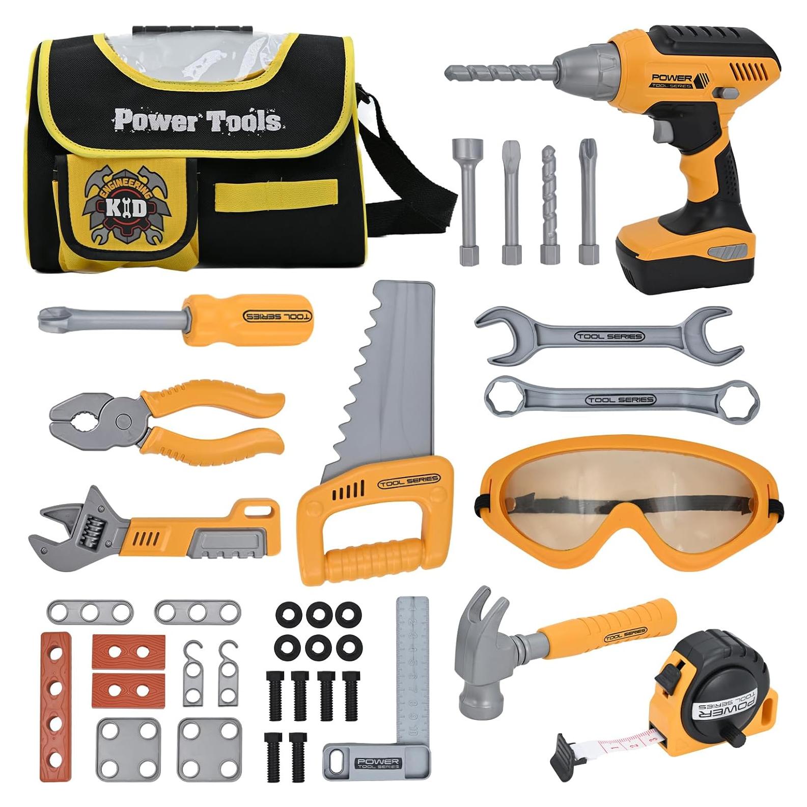 Juego de herramientas para niños HYRENEE con taladro eléctrico