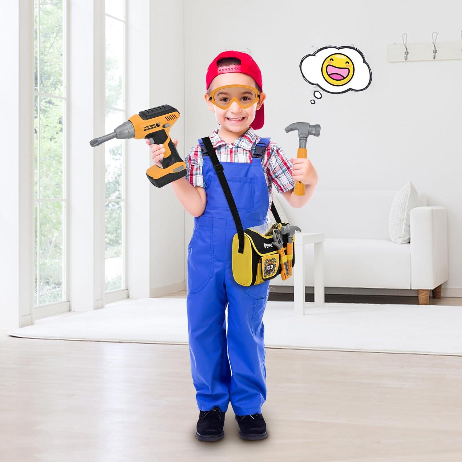 Juego de herramientas para niños HYRENEE con taladro eléctrico