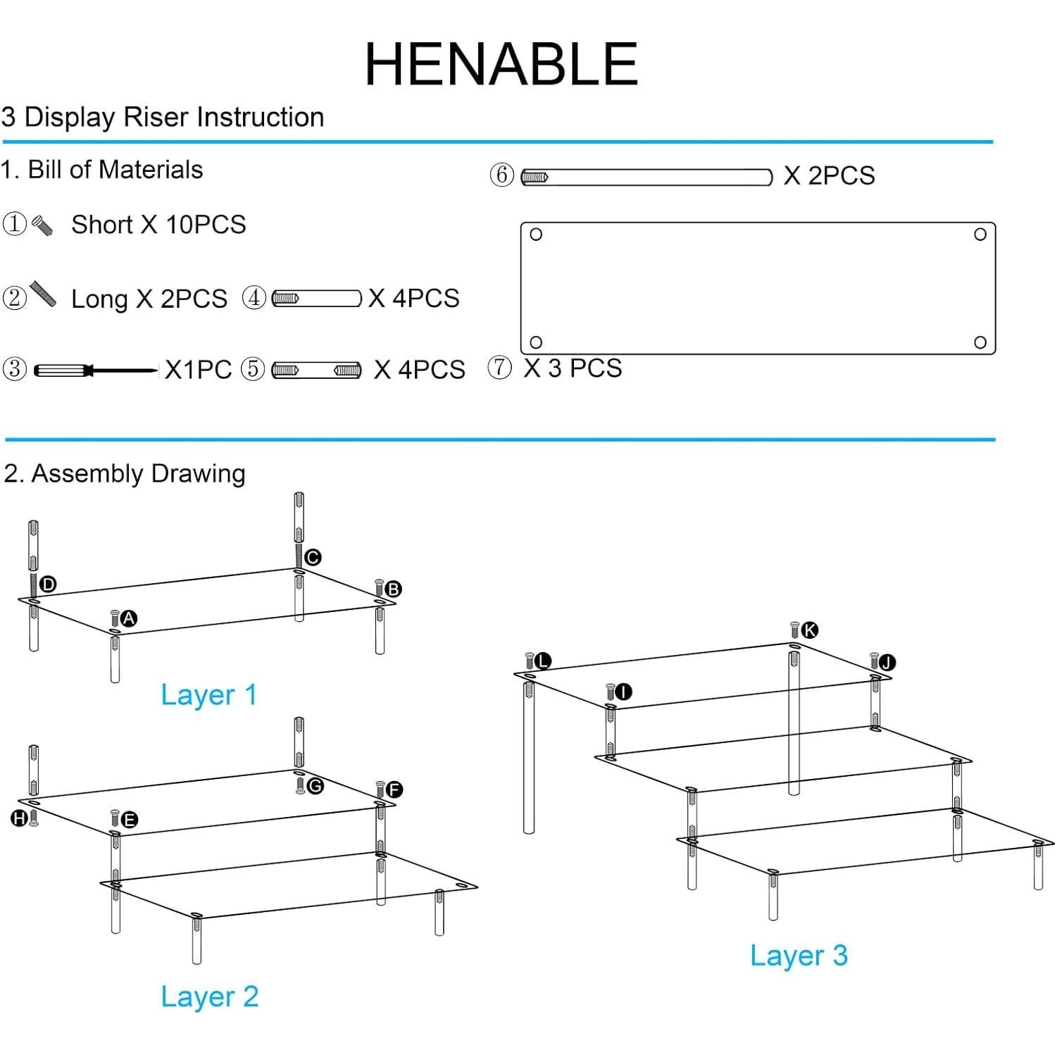 Soporte Acrílico 3 Niveles para Perfume y Postres - HENABLE