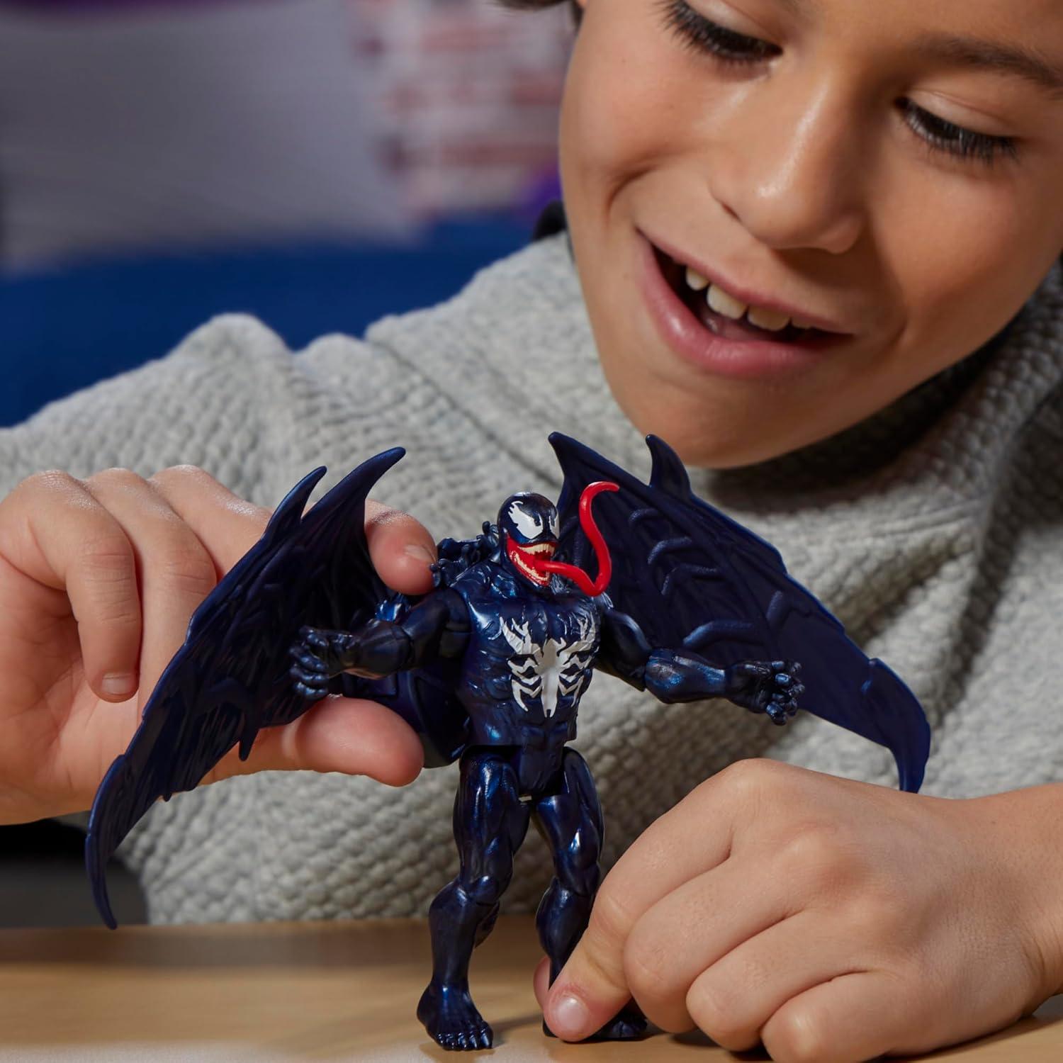 Spider-Man Marvel VenomVersus Epic World of Action Deluxe Venom Figure with Accessories, 4-Inch Super Hero Toys for Kids Ages 4+