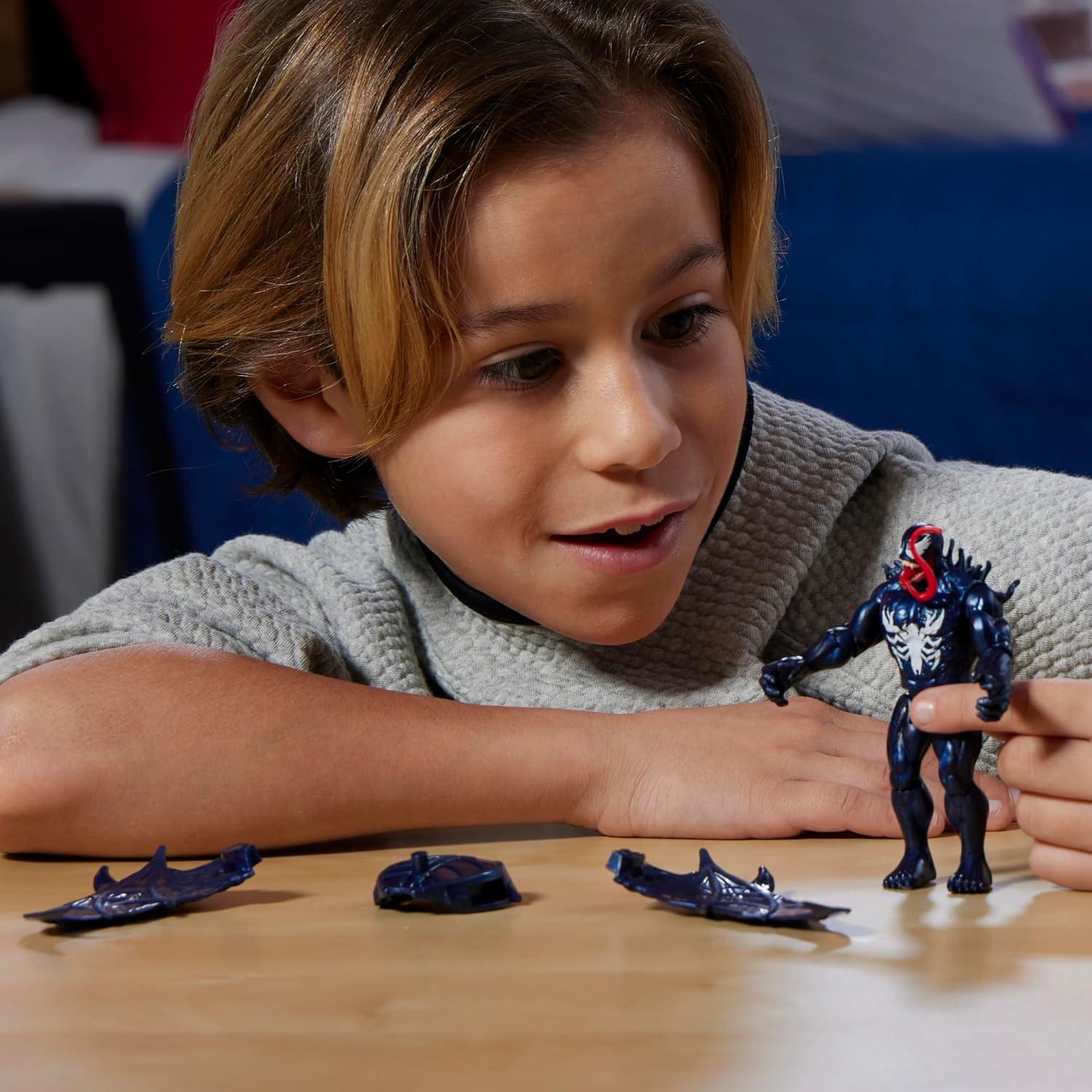 Spider-Man Marvel VenomVersus Epic World of Action Deluxe Venom Figure with Accessories, 4-Inch Super Hero Toys for Kids Ages 4+