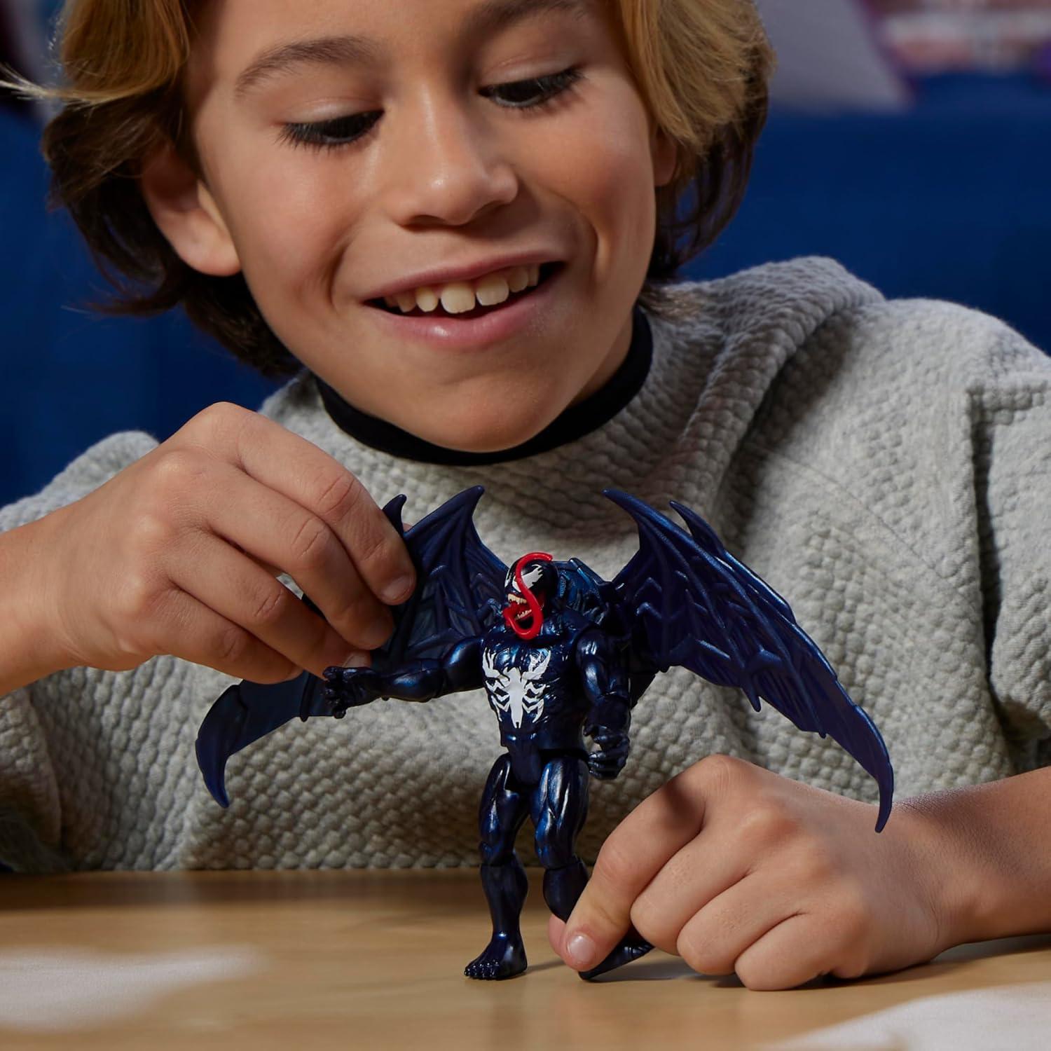 Spider-Man Marvel VenomVersus Epic World of Action Deluxe Venom Figure with Accessories, 4-Inch Super Hero Toys for Kids Ages 4+