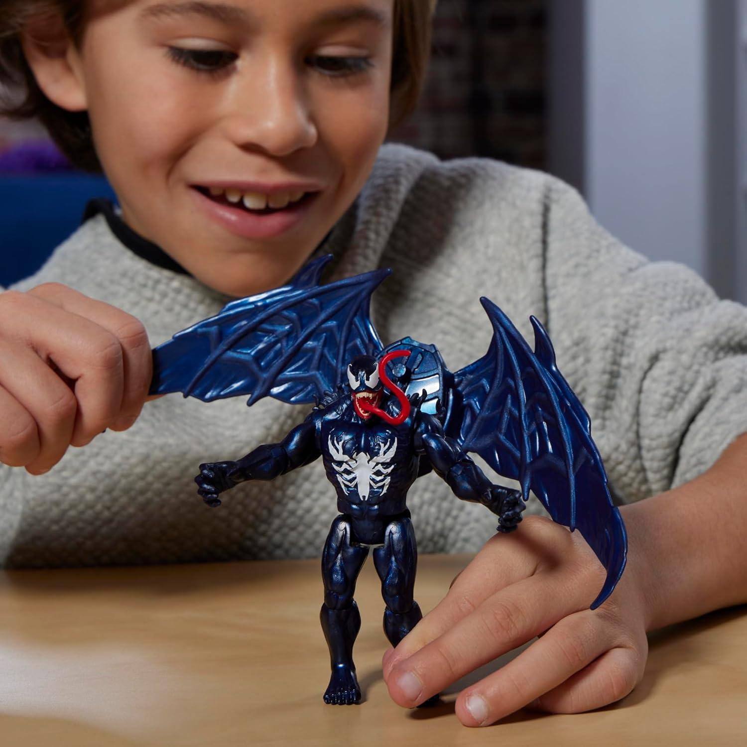 Spider-Man Marvel VenomVersus Epic World of Action Deluxe Venom Figure with Accessories, 4-Inch Super Hero Toys for Kids Ages 4+