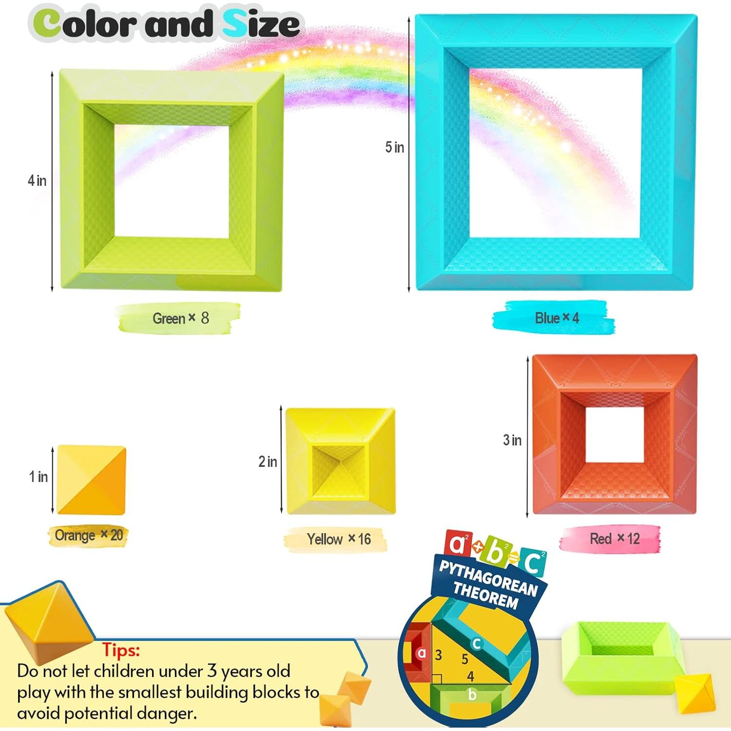 Juguetes Montessori 60 PCS Bloques Apilables Educativos