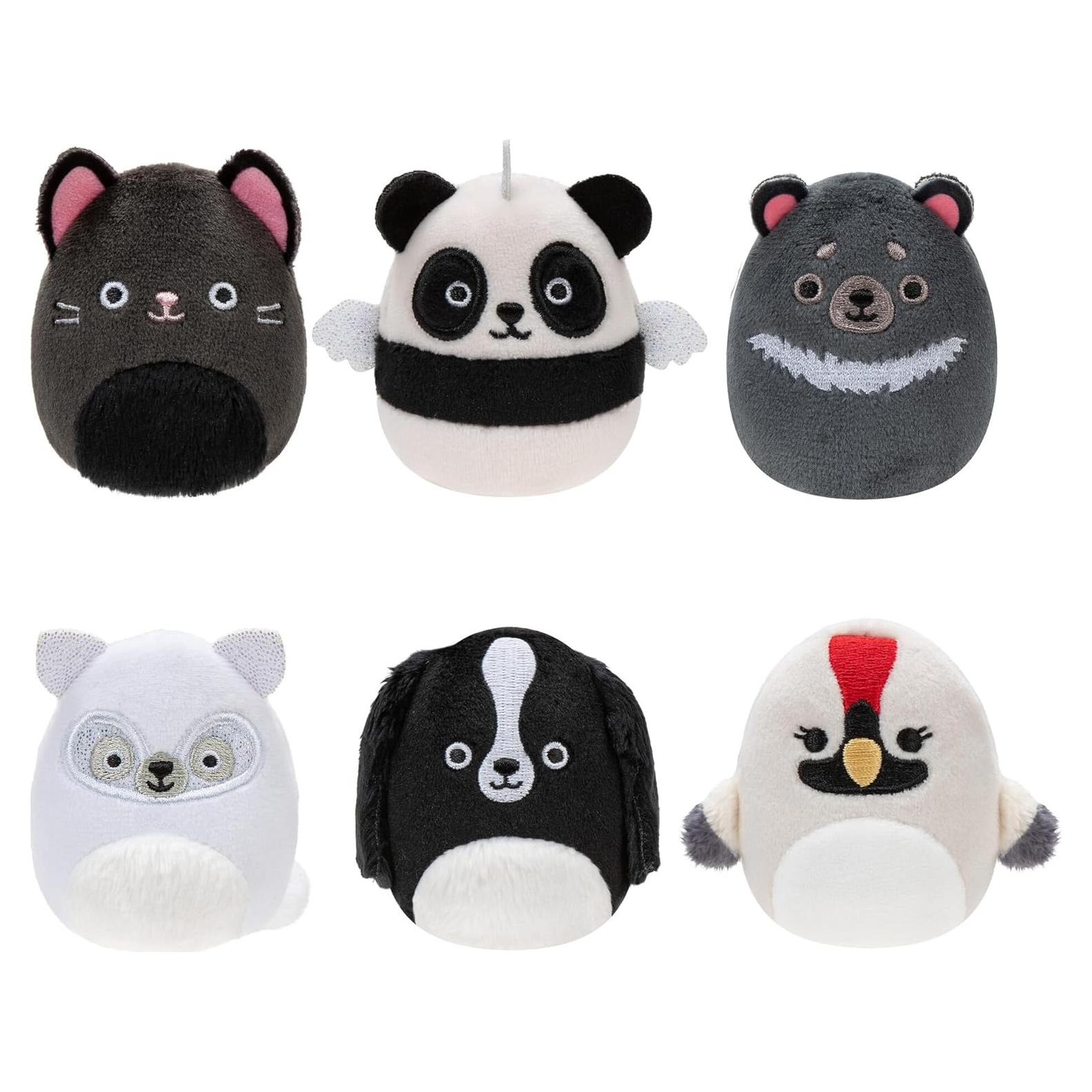 Squishmallows Escuadrón Negro y Blanco - 6 Peluches 5.08 cm
