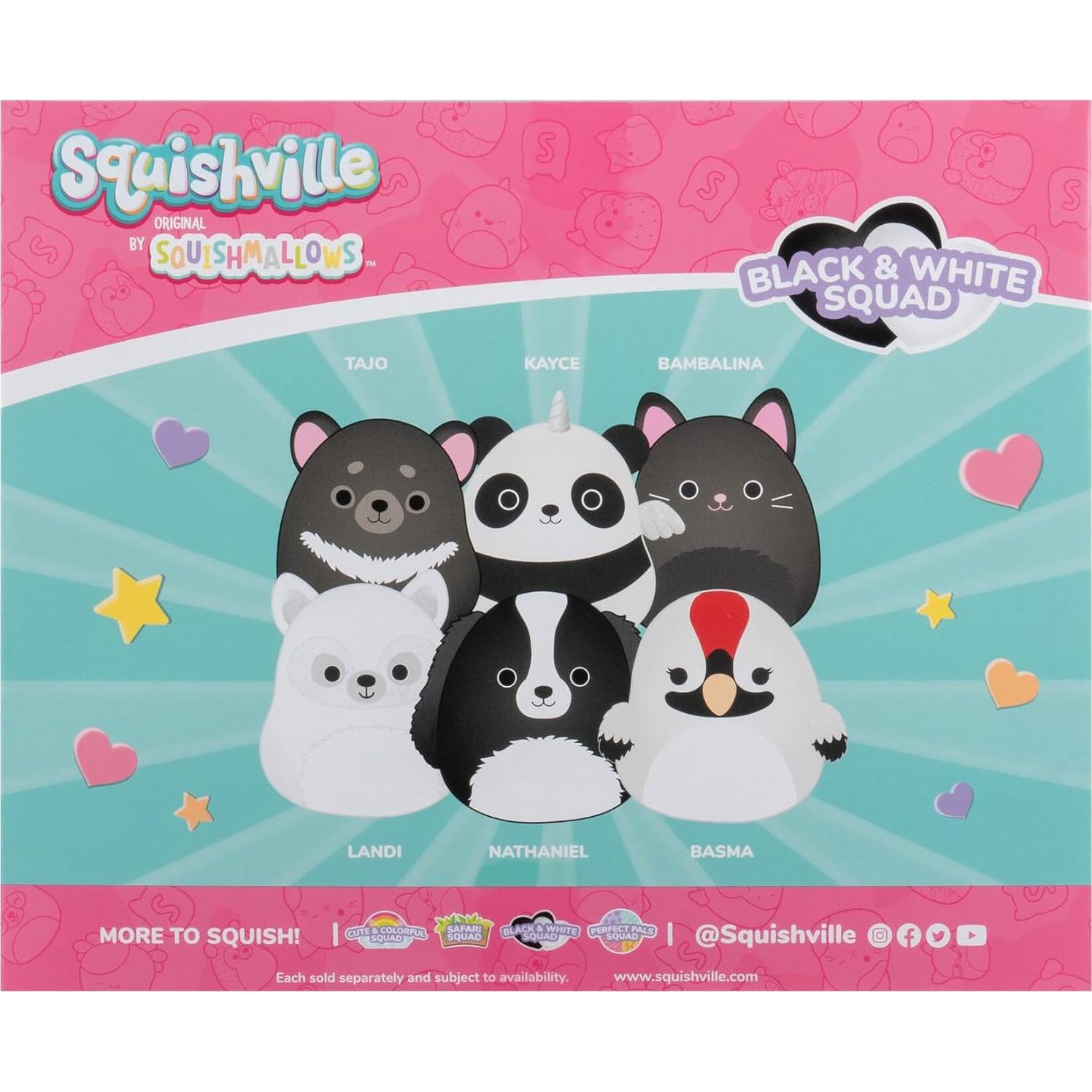 Squishmallows Escuadrón Negro y Blanco - 6 Peluches 5.08 cm
