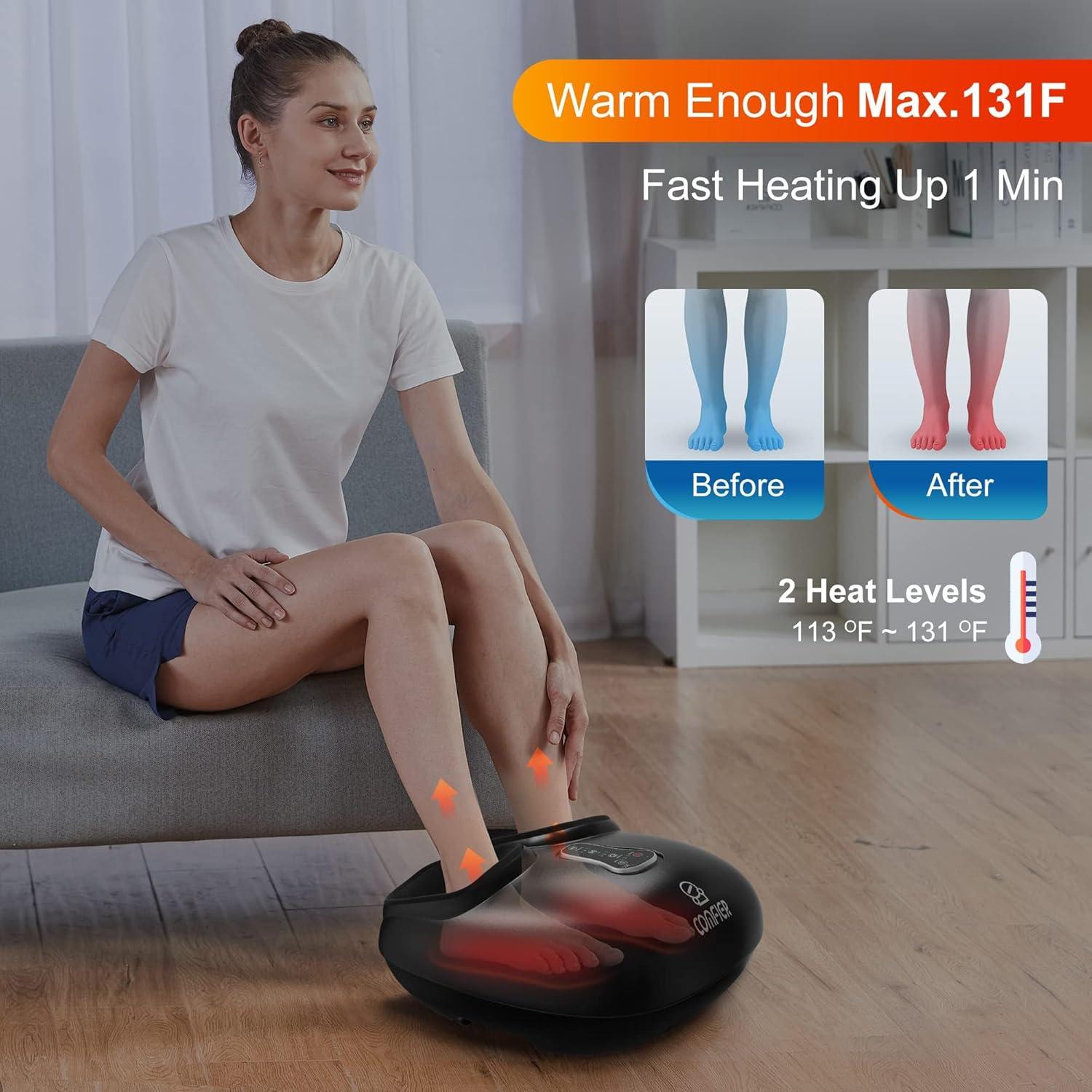 Masajeador de Pies Comfier CF-521 Shiatsu con Calor y Compresión