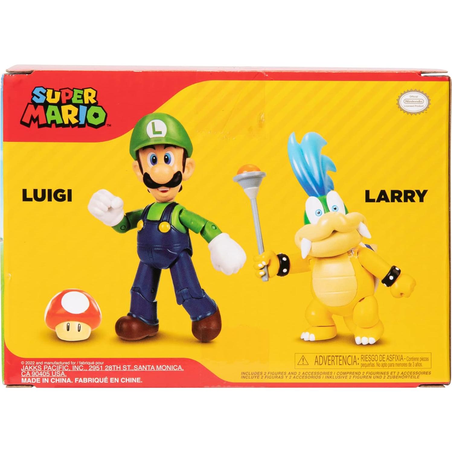 Figura de Acción Super Mario 2 Pack - Luigi y Larry Koopa