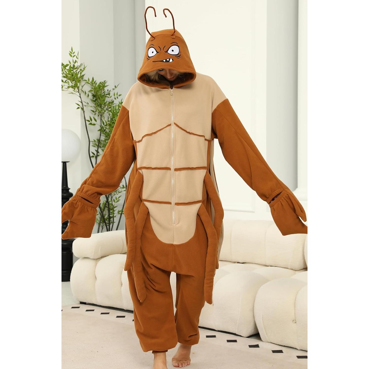 Pijama de una pieza unisex X-Pequeño Cucaracha Felpa