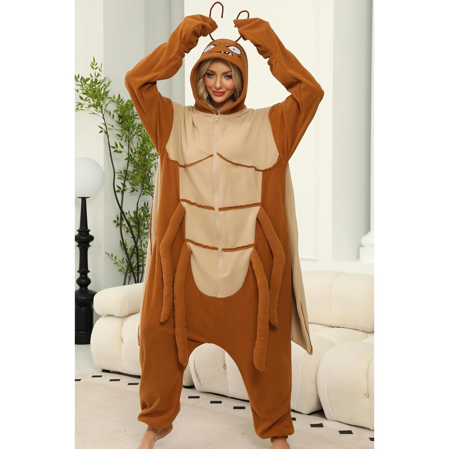 Pijama de una pieza unisex X-Pequeño Cucaracha Felpa