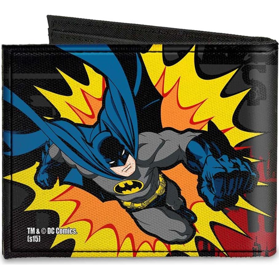 Billetera Bi-fold Lona Buckle-Down Batman Gris/Negro