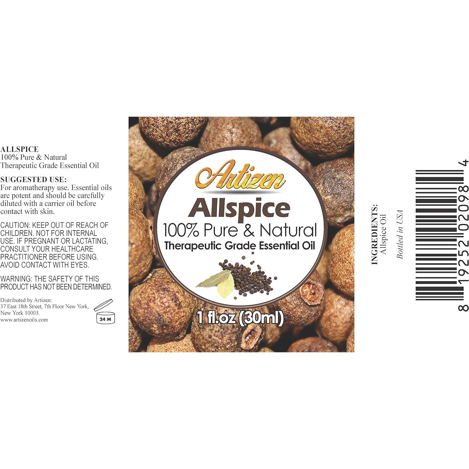 Aceite Esencial Pimiento de Jamaica Artizen 30ml 100% Puro