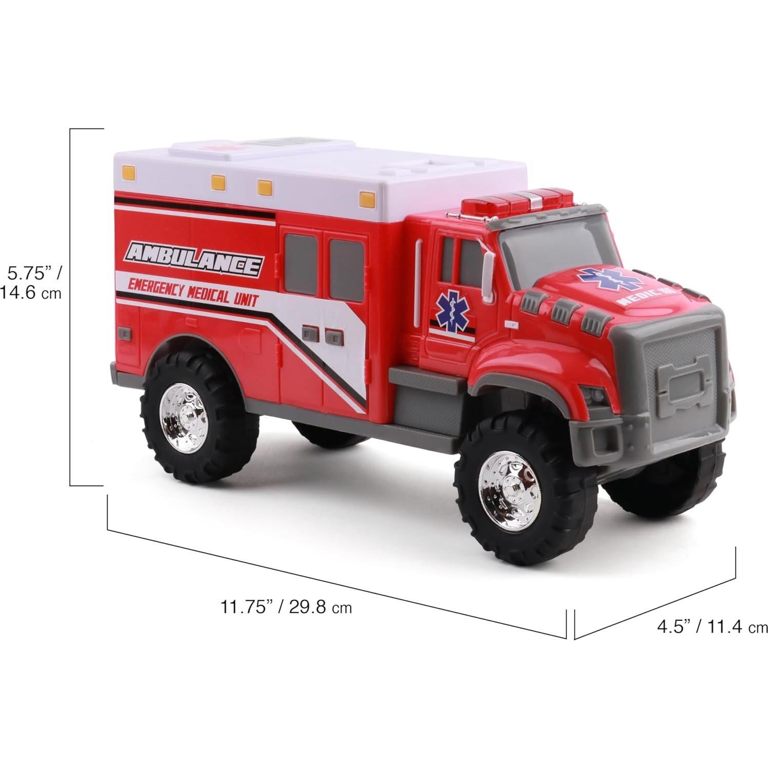 Ambulancia de Juguete Mighty Fleet 30.48 cm con Luces y Sonidos