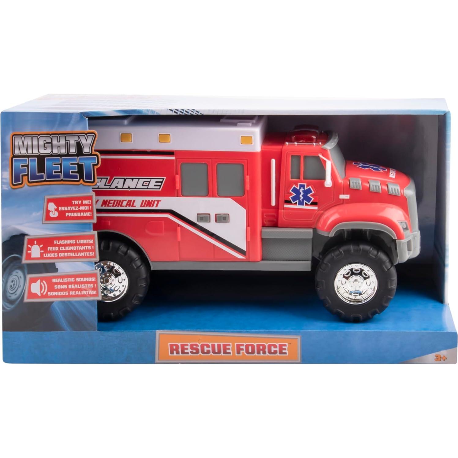 Ambulancia de Juguete Mighty Fleet 30.48 cm con Luces y Sonidos