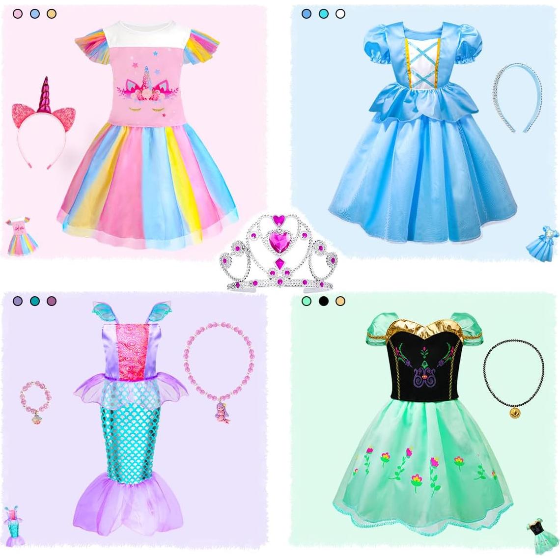 Vestido de Princesa Meland para Niñas 3-8 Años con Accesorios