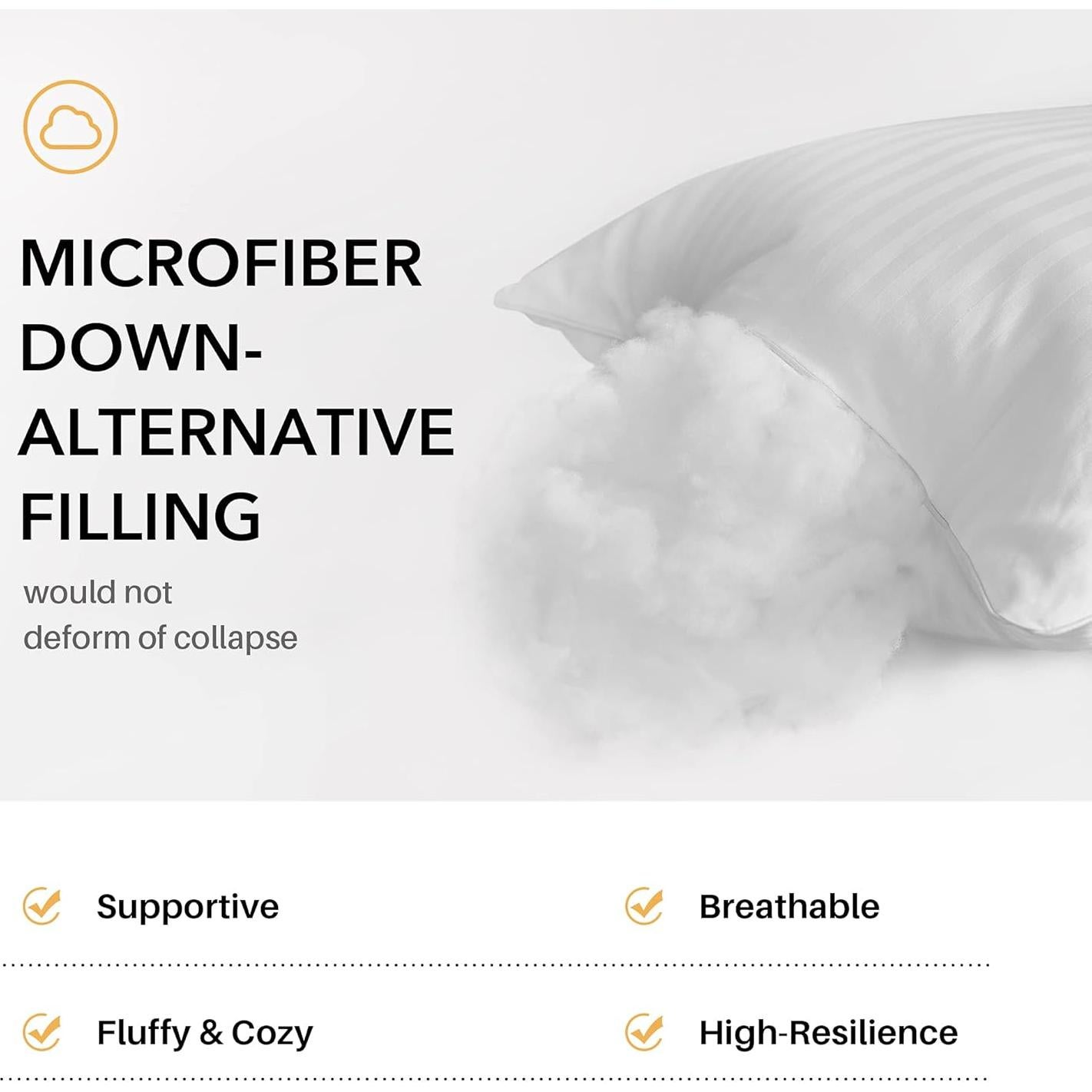 Juego de 2 Almohadas King Oubonun - Alternativa Plumas 50.8x91.4cm