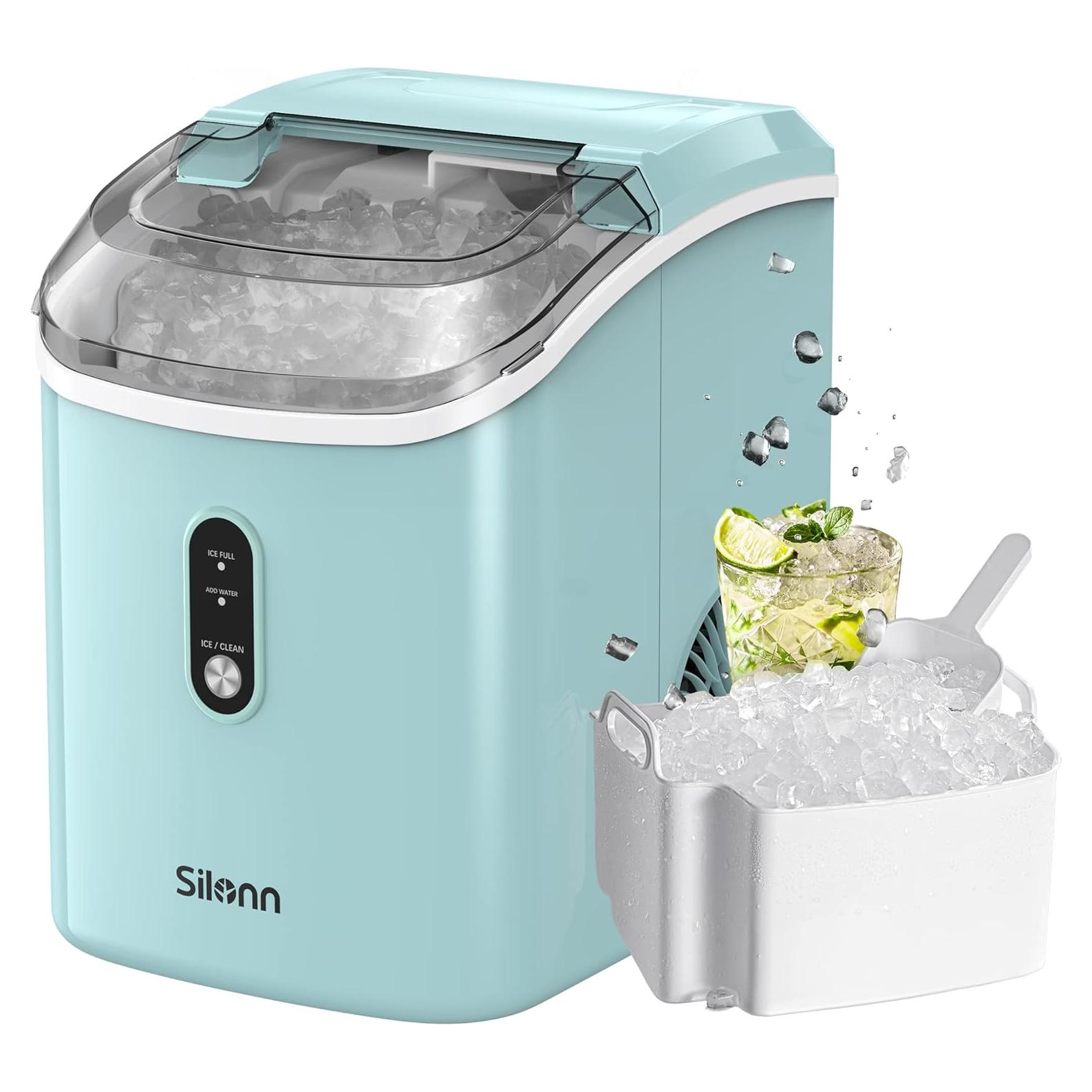 Máquina de Hielo Nugget Silonn SLIM17G1 Portátil Verde