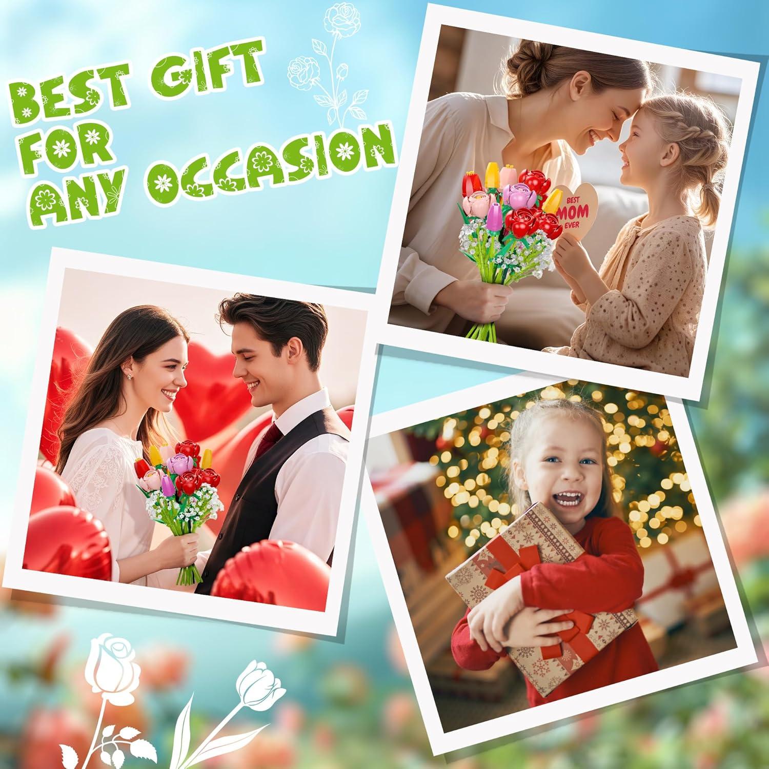 Juego de Construcción de Ramo de Flores Booyuer 680 Piezas