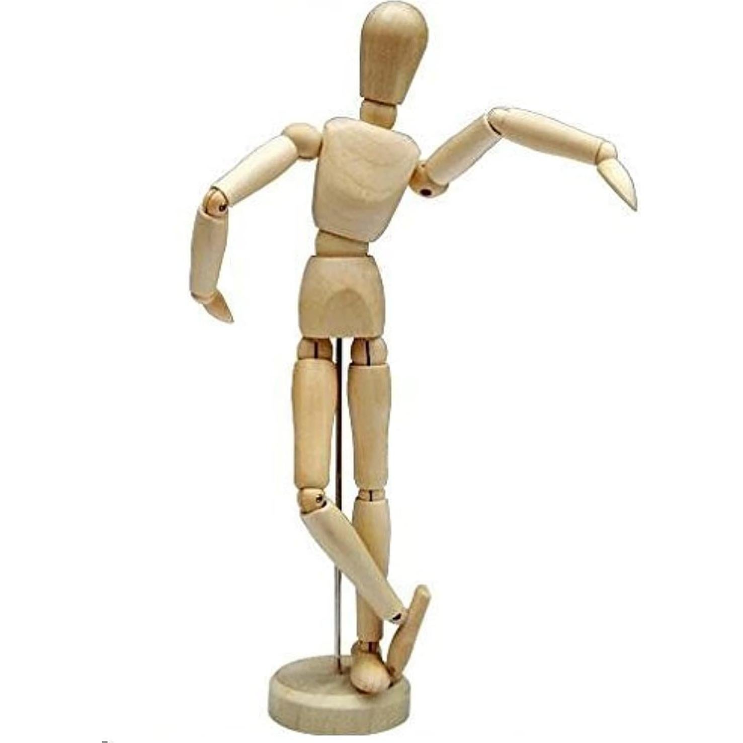 Maniquí de Madera Artístico HSOMiD 30.48 cm con Soporte