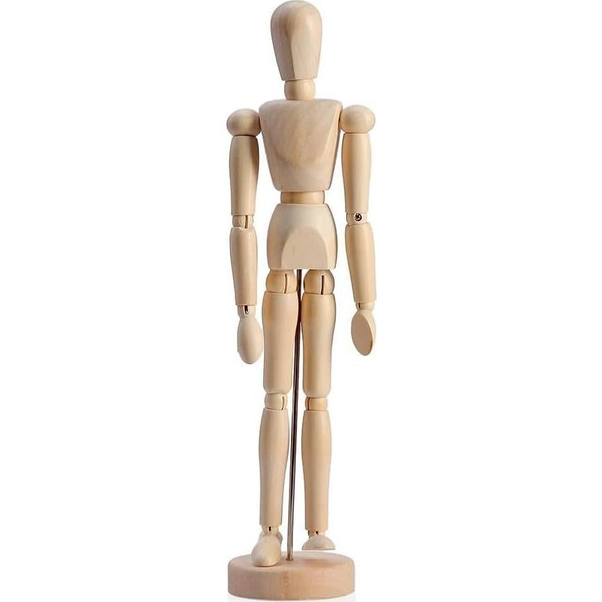 Maniquí de Madera Artístico HSOMiD 30.48 cm con Soporte