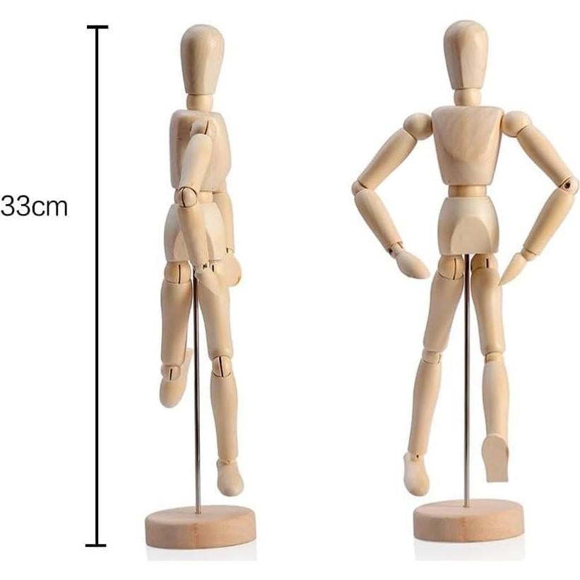 Maniquí de Madera Artístico HSOMiD 30.48 cm con Soporte