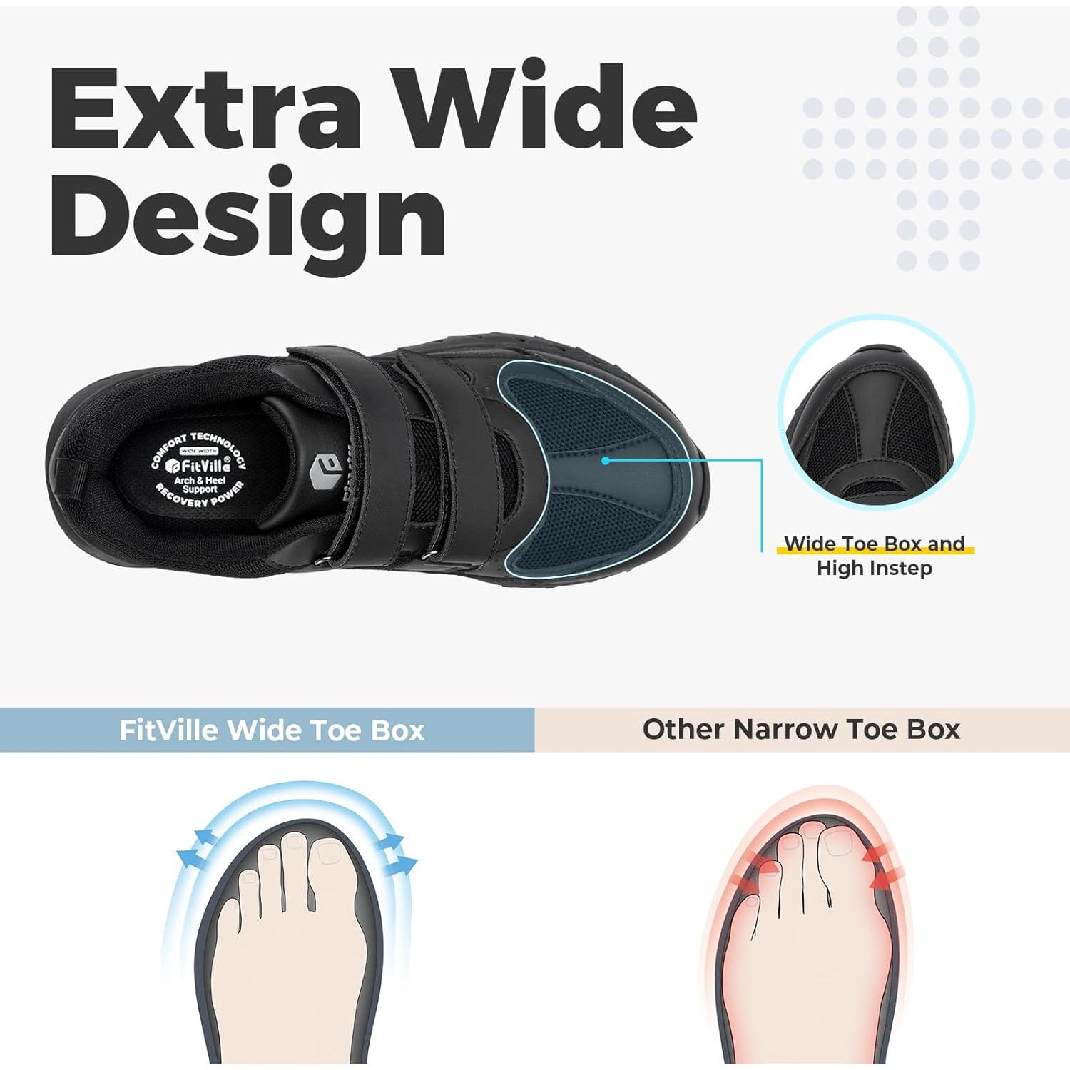 Zapatos de Caminata FitVille Núcleo Rebound V8 para Hombres 8 Ancho