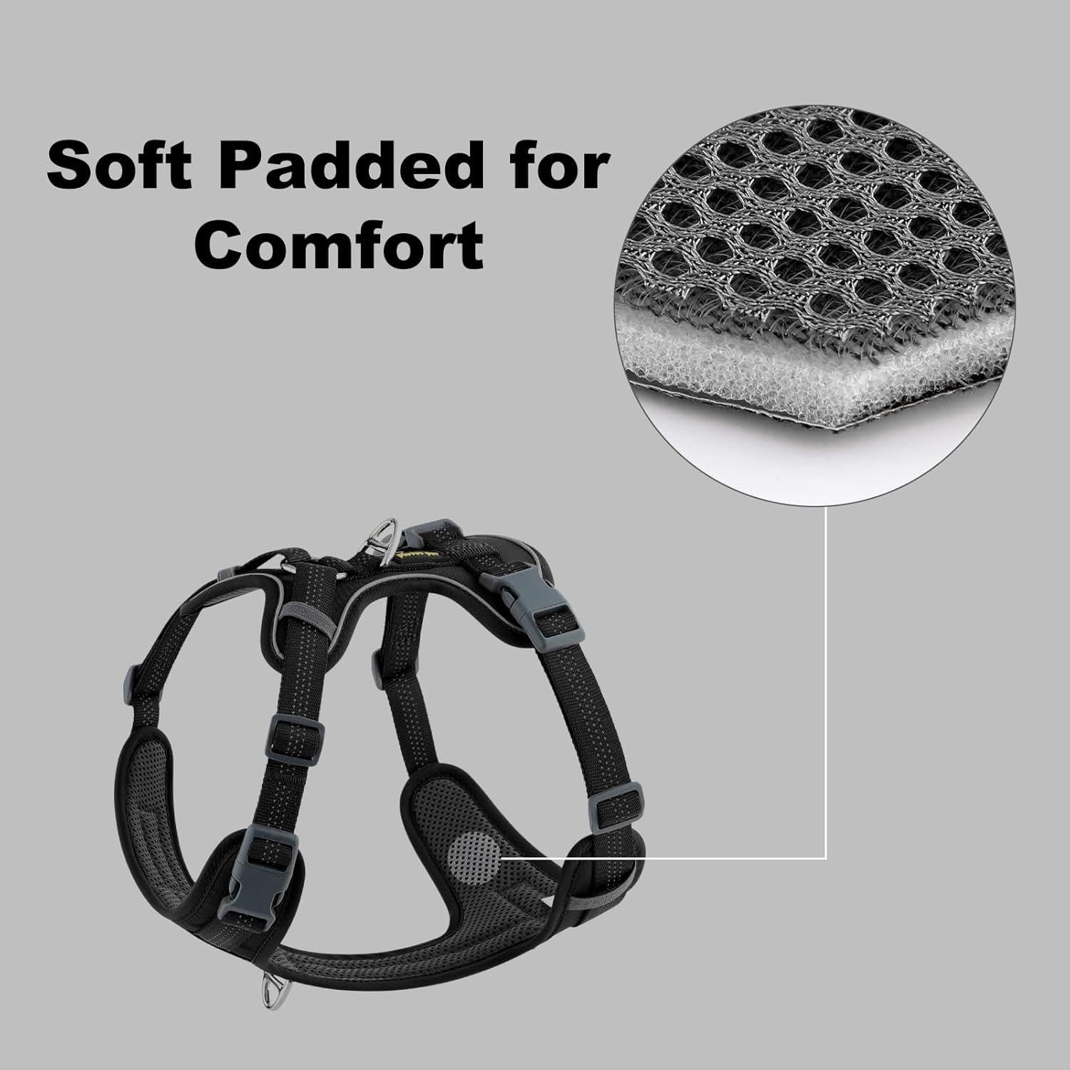 Arnés para Perros Plutus Pet XS Negro, Ajustable y Reflectante