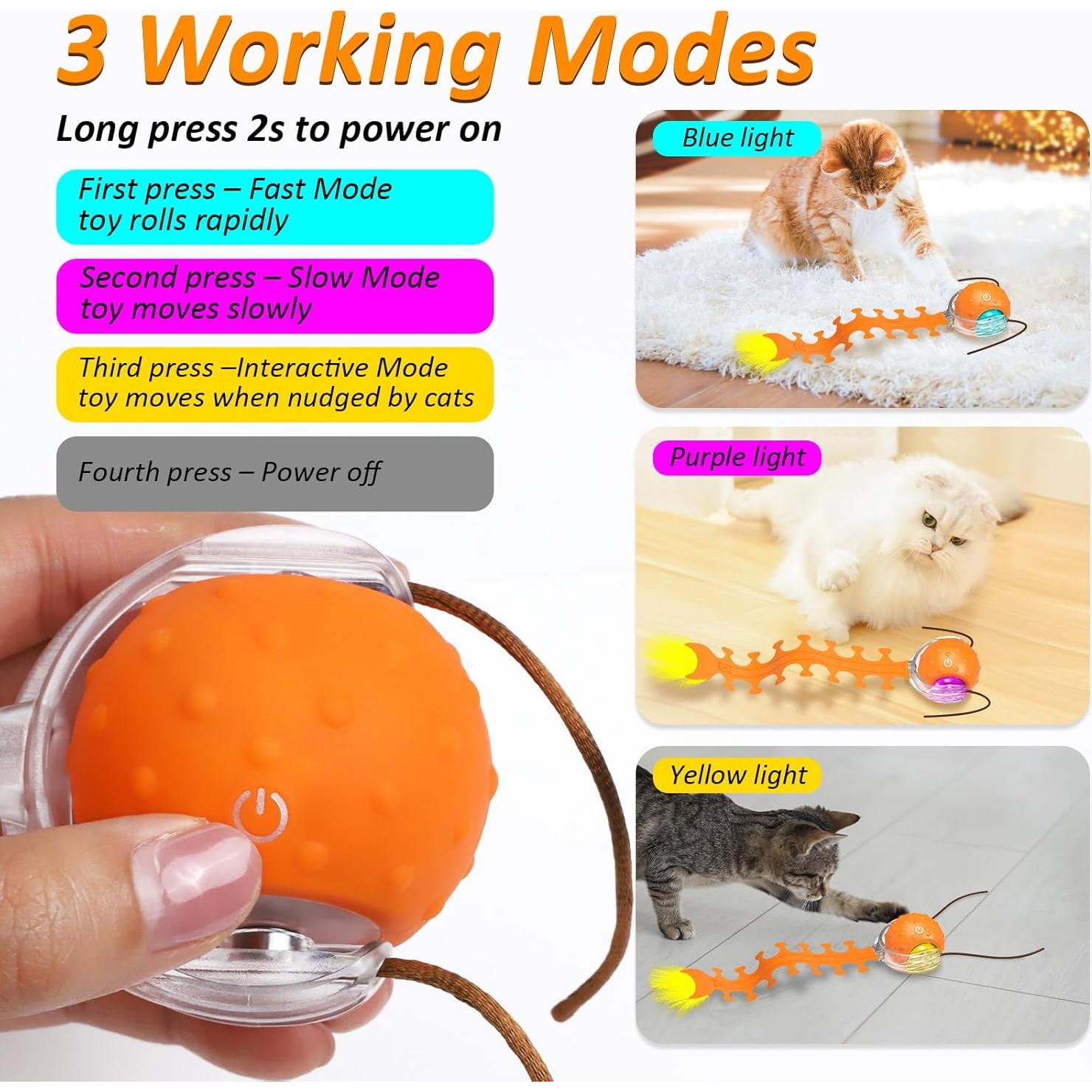 Juguete Interactivo para Gatos LEPLE P79A con Cola de Ciempiés